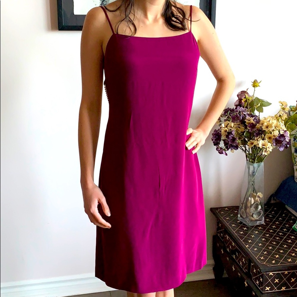 Lea Rome silk dress w Swarovski back-belt